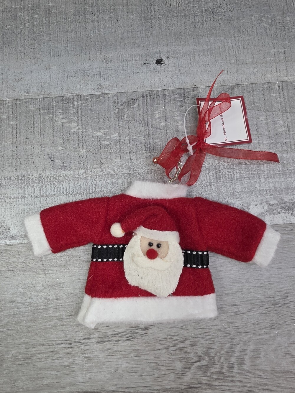 St Nicholas Square Tiny Santa Suit On Hanger Christmas Ornament 55ba